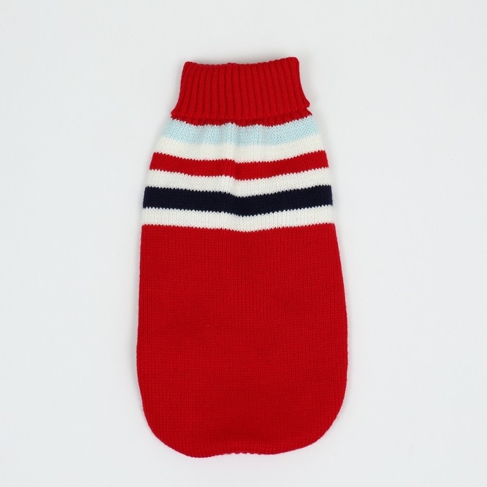 Свитер "Полоски", 2XL (ДС 41, ОШ 41, ОГ 36-60 см), красный