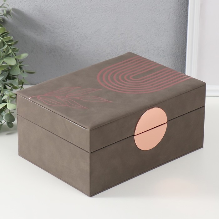 Шкатулка кожзам для украшений  Шкатулка кожзам для украшений "Веточка. Радуга" коричневый 18х24,5х11 см