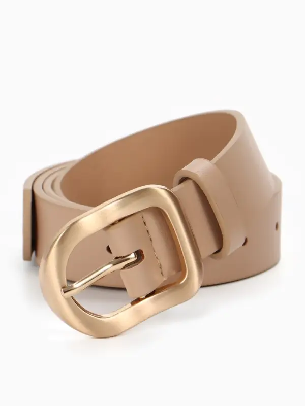 Ремень женский, 2.7&times;105 см, золотистая пряжка, 1 прокол, бежевый