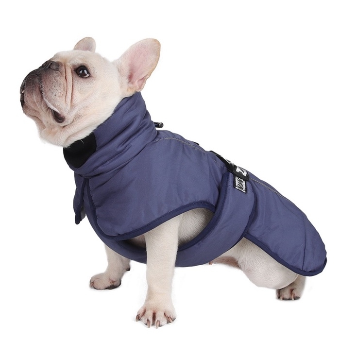 Попона для больших собак, мембранная ткань,  размер 2XL (ДС 43, ОШ 46, ОГ 62-68 см), синяя