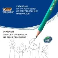Карандаш чернографитный BIC. Evolution, НВ, шестигранный, пластиковый, зелёный корпус