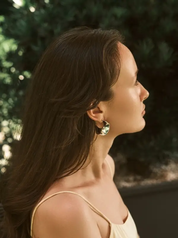 Серьги кольца &laquo;Волны&raquo;, цвет серебро