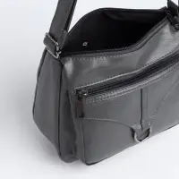 Сумка женская кросс-боди на молнии, 28&times;8.5&times;15 см, серая