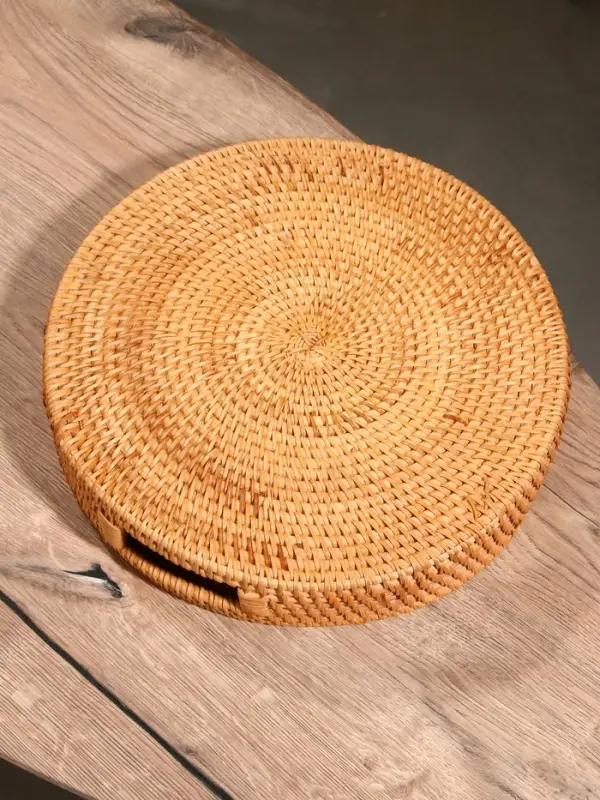 Поднос круглый, 35&times;6 см, ротанг