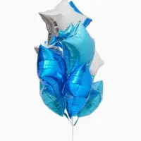 Воздушный шар фольгированный 18" "Звезды" цвет голубой, синий, серебро, набор 12 штук