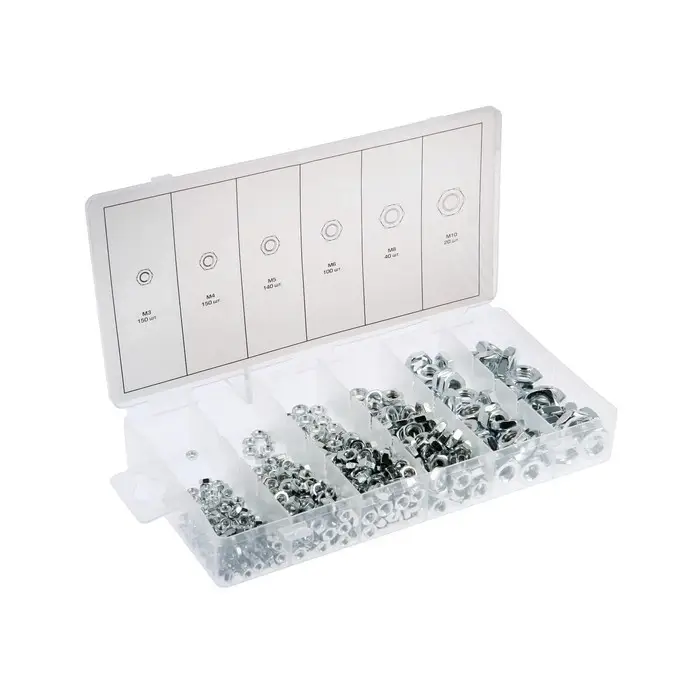 Набор гаек шестигранных ТУНДРА krep, 600 предметов