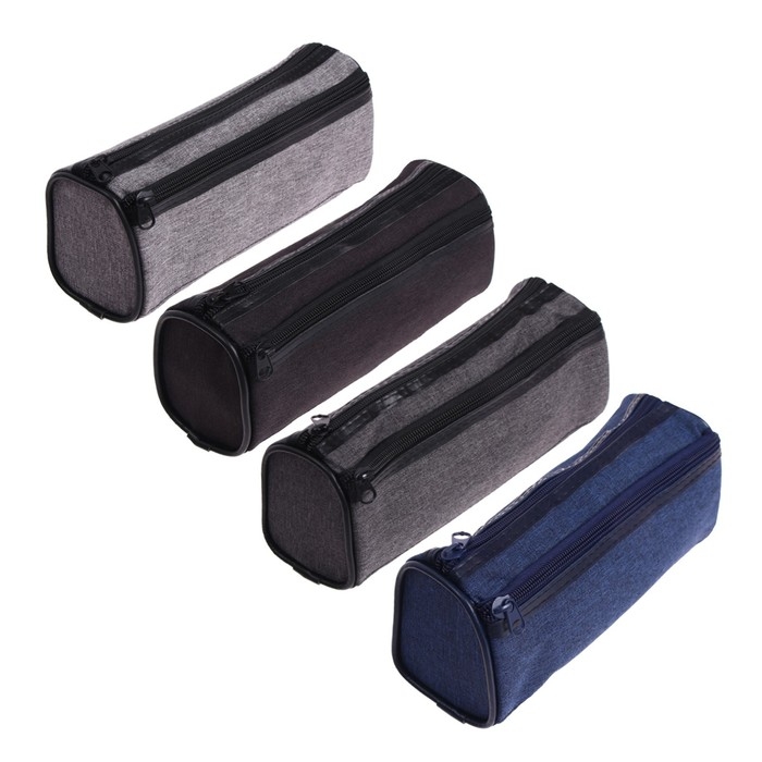 Пенал школьный на молнии Пенал школьный на молнии "Джинс", 2 отделения, МИКС