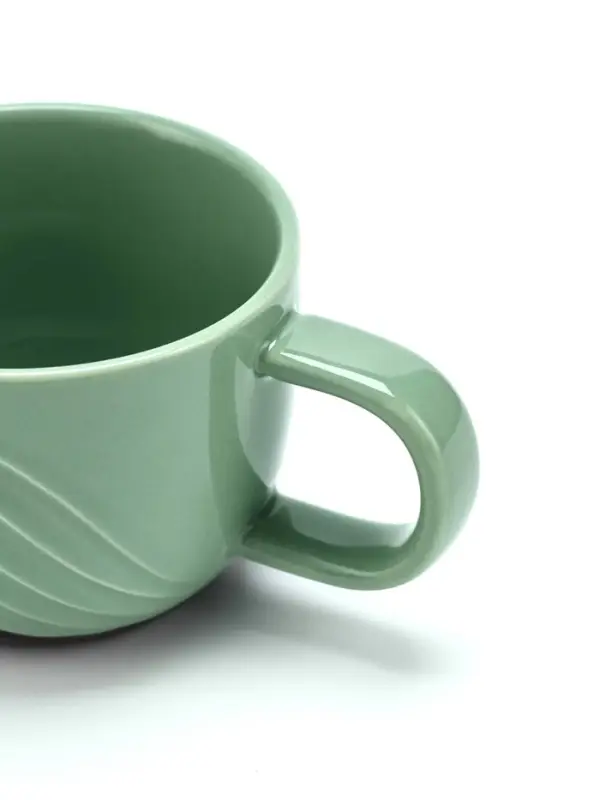 Чайная пара &laquo;Альпы&raquo;: кружка 200 мл, блюдце d=10 см, ручная работа