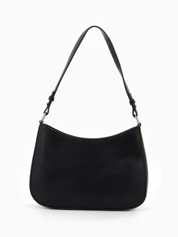 Сумка женская багет TEXTURA на молнии, 28&times;6&times;17 см, чёрная