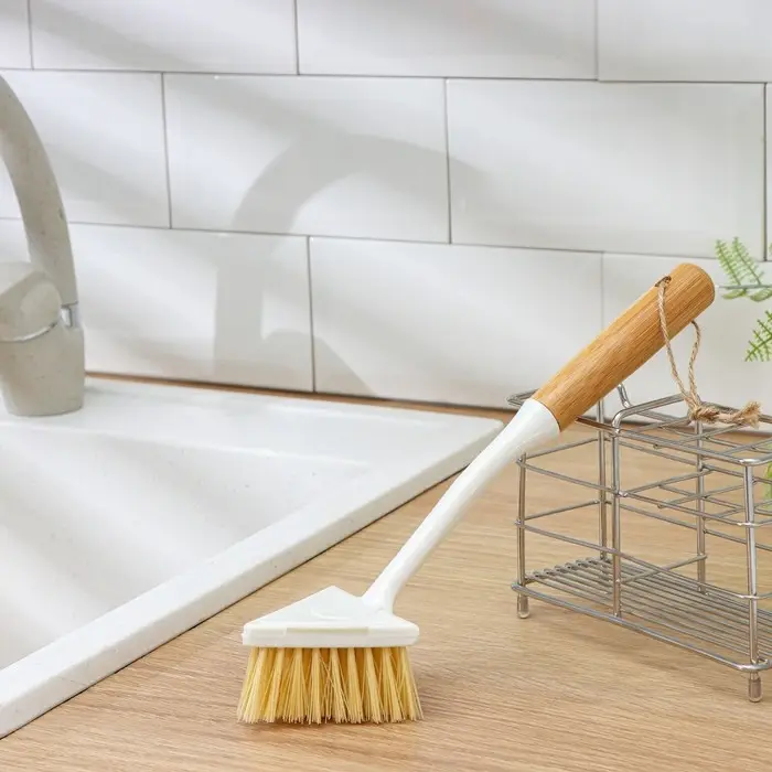 Щётка для посуды Доляна Meli, бамбуковая ручка, треугольная, 26 см Щётка для посуды Доляна Meli, бамбуковая ручка, треугольная, 26 см