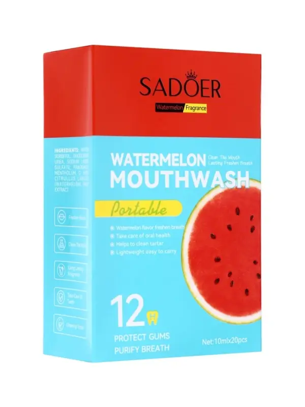 Ополаскиватель для полости рта в стиках со вкусом арбуза, 20 шт. по 10 мл