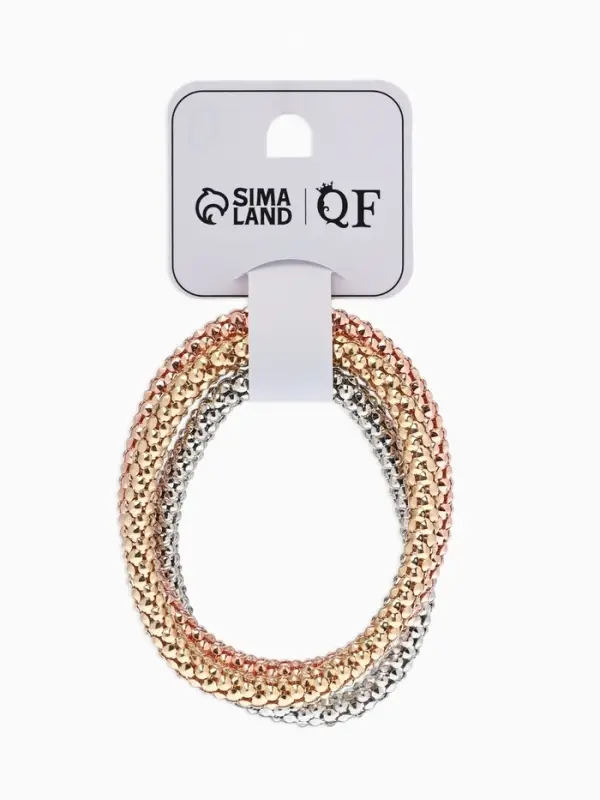 Браслет "Стиль" (набор 3шт) плетение, тянется, цветной 7см