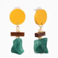 Серьги из дерева &laquo;Ваканда&raquo; стиль, абстракция, цветные