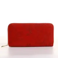 Кошелёк женский на молнии 19&times;2.5&times;10.5 см, с цветочным принтом, красный