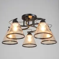 Светильник потолочный BayerLux &laquo;Эдотт&raquo;, люстра 5хЕ27, 40 Вт, чёрный, 53&times;53&times;25 см