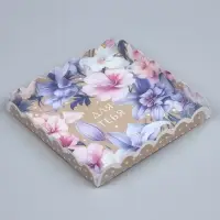 Коробка для печенья, кондитерская упаковка с пластиковой крышкой, «Для тебя», 21 х 21 х 3 см