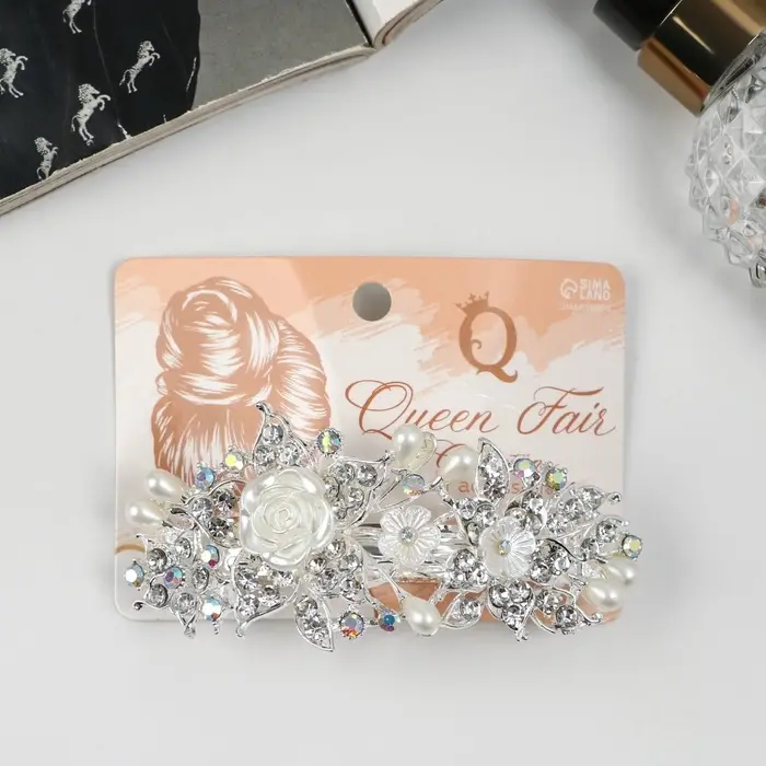 Заколка - автомат для волос &laquo;Озлем&raquo;, цветы, 9 см