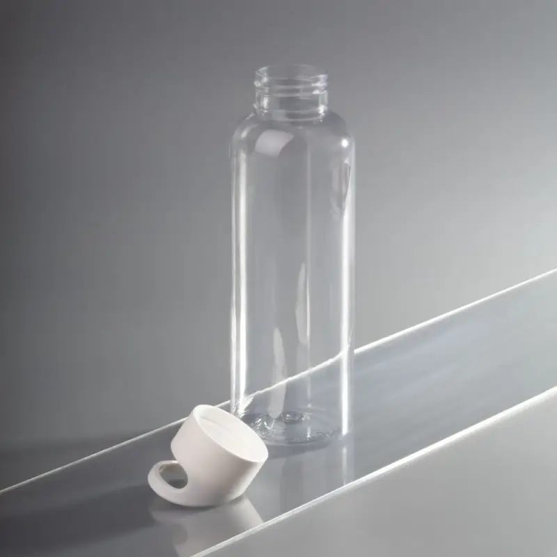 Бутылка для воды Plaske, прозрачная с белой крышкой