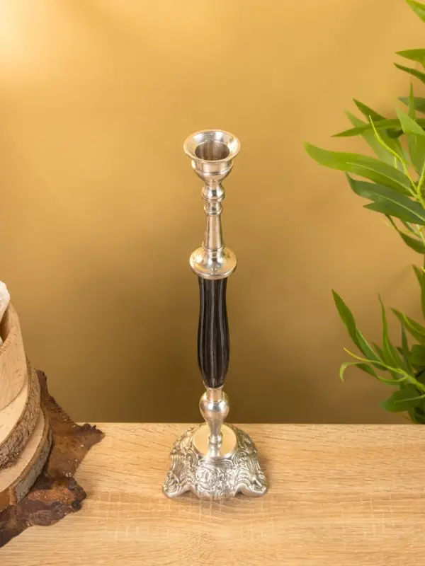 Подсвечник «Пьедестал», латунь, смола, 8.5×8.5×33 см