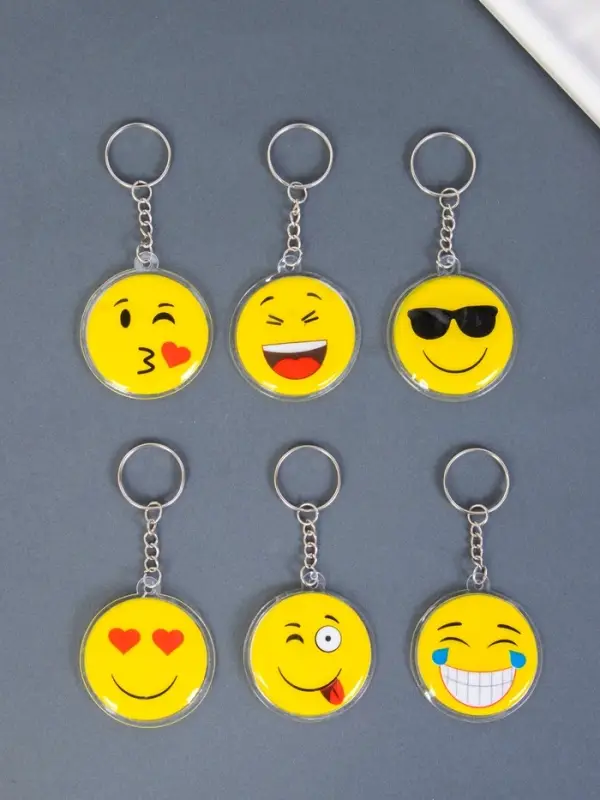 Брелок для ключей на кольце &laquo;Смайлики&raquo;, пластик, 4.5&times;4.5 см, МИКС
