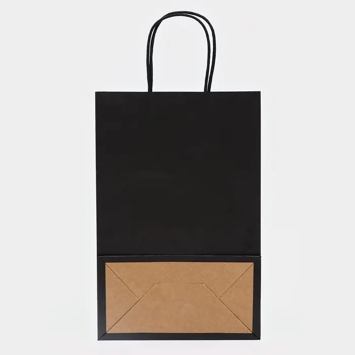 Пакет крафт «Радуга», чёрный, 22×13×32 см, 80 г/м², 1 шт.