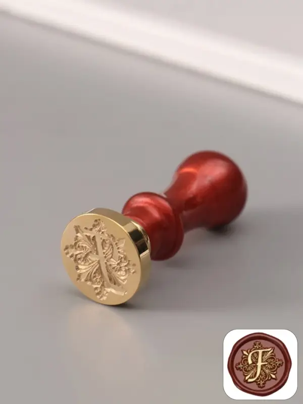 Печать для сургуча с пластиковой ручкой &laquo;Буква F на вензеле&raquo;, 2.5&times;2.5&times;6.3 см