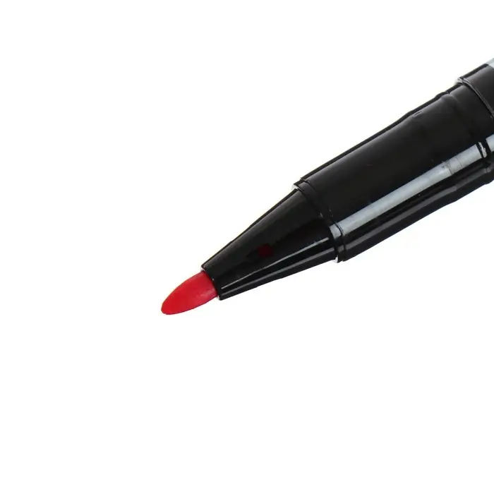 Набор маркеров перманентных, 12 цветов, двухсторонние, узел 0.5 мм / 1.0 мм, в пластиковом пенале