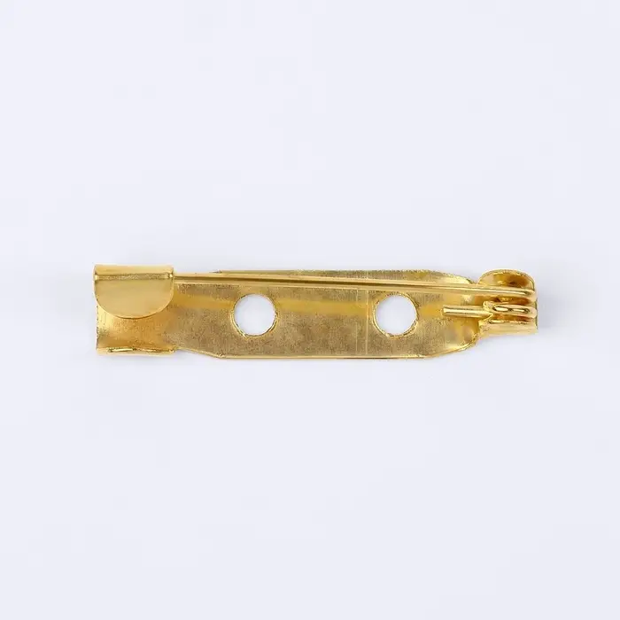 Основа для броши, 25 мм, 2 отверстия, 10 шт, цвет золотой