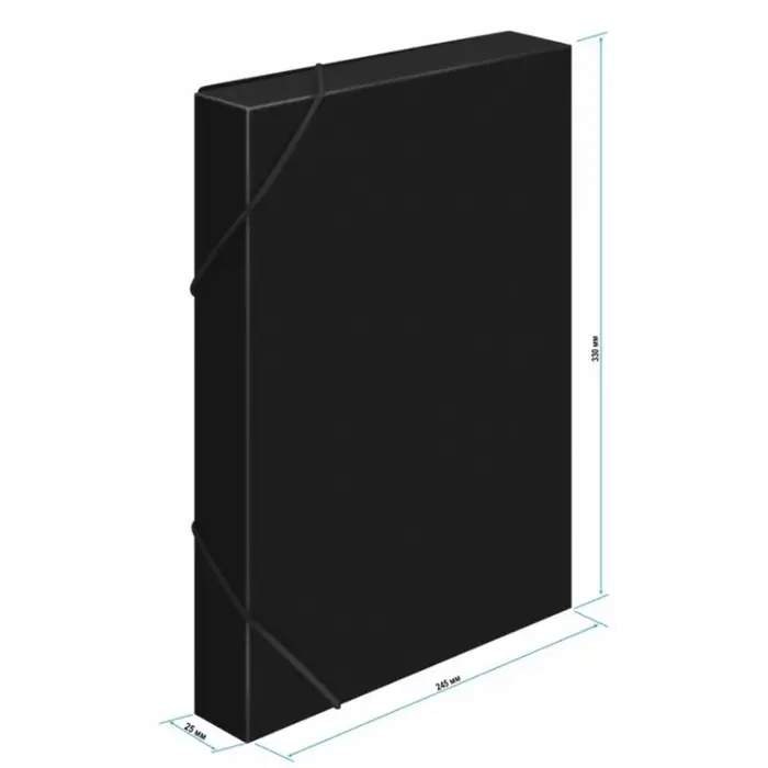 Папка-короб на резинке А4, 500 мкм, Calligrata, корешок 25 мм, до 230 листов, тиснение &laquo;песок&raquo;, черная