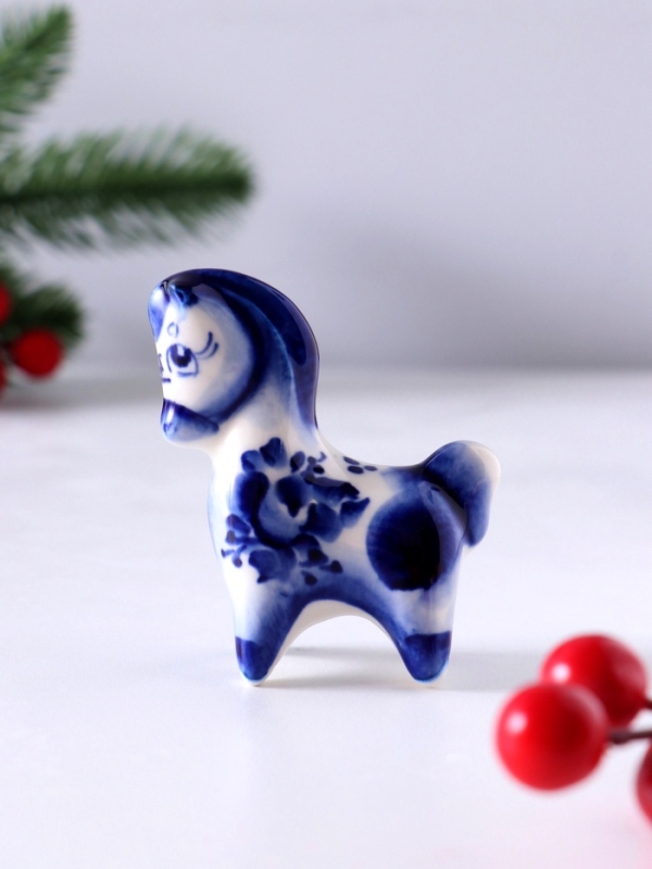 Сувенир Конь Мираж, 6,5х5,5х2,5 см, гжель Сувенир Конь Мираж, 6,5х5,5х2,5 см, гжель