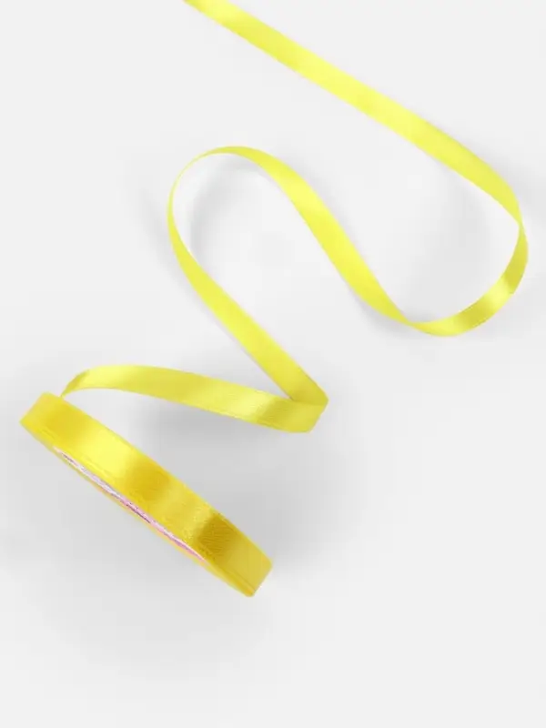 Лента атласная, 10 мм, 23&plusmn;1 м, жёлтая №15