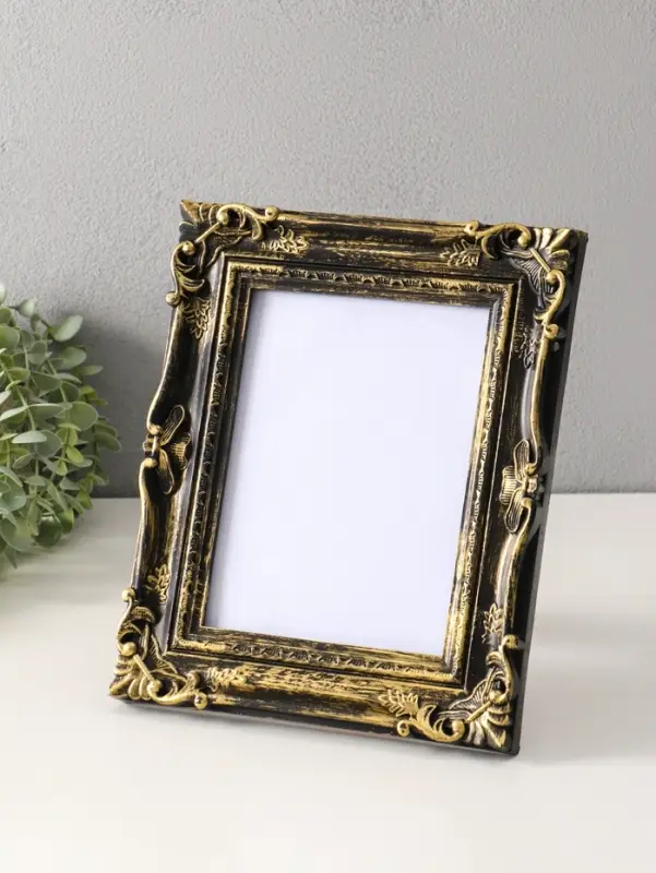 Фоторамка пластик 15х20 см "Узорная" тёмное золото 19х23,8 см