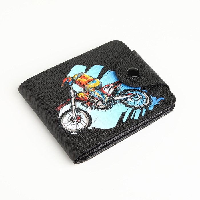 Кошелёк на кнопке, цвет чёрный