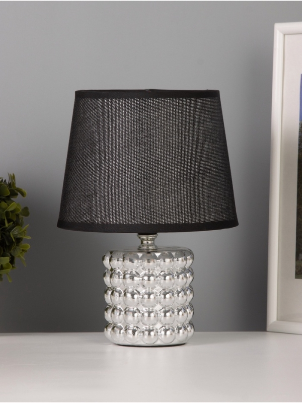 Лампа настольная Лампа настольная "Бабл" 40Вт Е14 серебро 17х17х23см