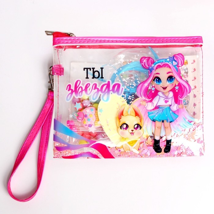 Набор с прядями, тату, стразами, в сумочке Набор с прядями, тату, стразами, в сумочке