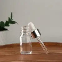 Бутылочка для хранения, с пипеткой, 10 мл, цвет серебристый/белый Бутылочка для хранения, с пипеткой, 10 мл, цвет серебристый/белый