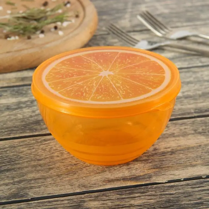 Контейнер для еды Доляна &laquo;Сочный фрукт&raquo;, пластик, 500 мл, оранжевый