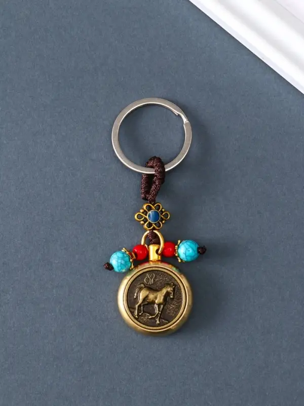 Брелок металл "Конь на прогулке" 7х3х0,5 см