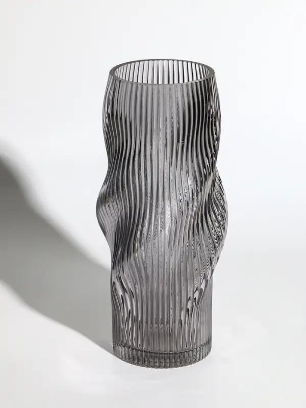 Ваза стекло настольная  Ваза стекло настольная "Венди" 29х12х10 см, серый