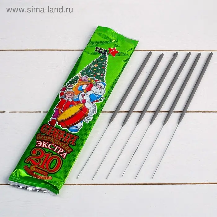 Бенгальские огни, 21 см, 6 штук, «Экстра» Бенгальские огни, 21 см, 6 штук, «Экстра»