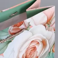 Пакет подарочный ламинированный "Цветочное признание" 26 х 12 х 32 см