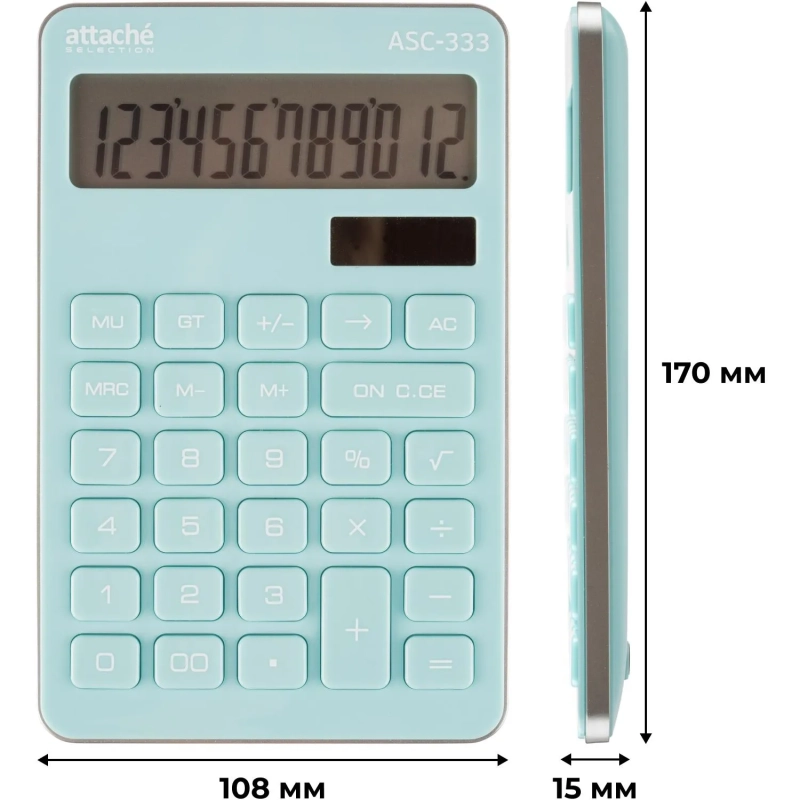 Калькулятор настольный КОМП Attache Selection ASС-333,12р,дв.пит,170x108гол