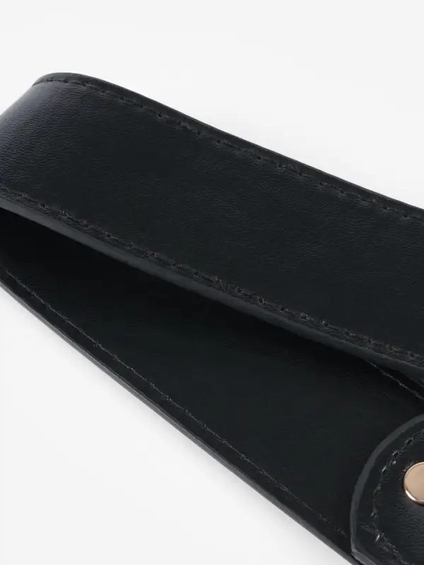 Ручка для сумки, с карабинами, 35&plusmn;1 см &times; 3.5 см, цвет чёрный, золотой