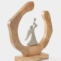 Сувенир интерьерный в деревянном кольце &laquo;Ангел&raquo;, 25&times;8&times;28 см