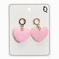 Серьги "Сердце сахарное", цвет розовый в золоте Серьги "Сердце сахарное", цвет розовый в золоте