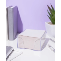 Блок для записей в подставке в стакане 9х9х5 белый