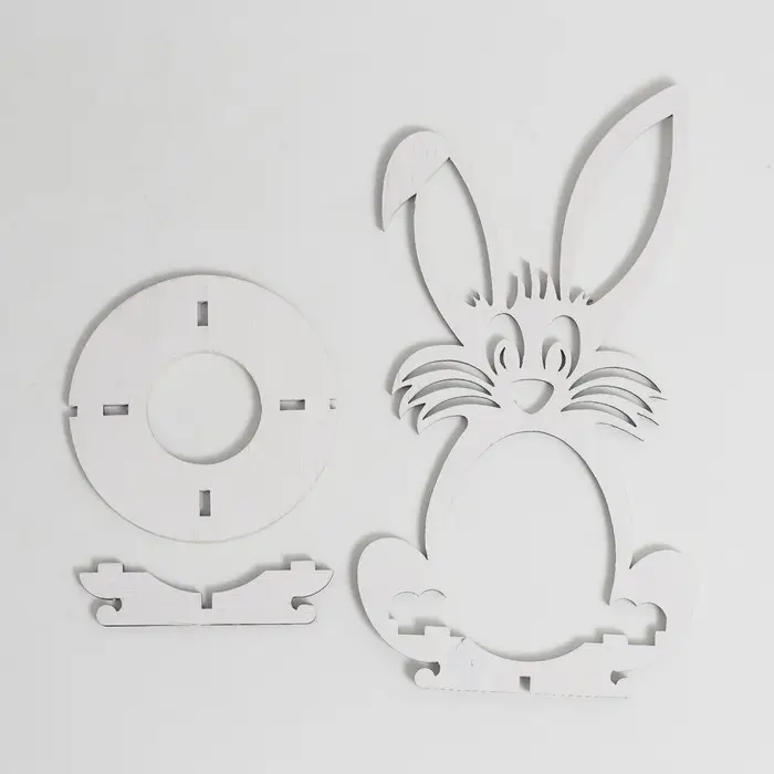 Подставка для пасхального яйца «Заяц», набор 3 детали, 9.3×6.5×17 см, белый Подставка для пасхального яйца «Заяц», набор 3 детали, 9.3×6.5×17 см, белый