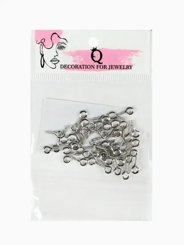 Штифт винтовой для кулона СМ-934, (набор 50 шт.) 1.1&times;0.5&times;0.1 см, цвет серебро