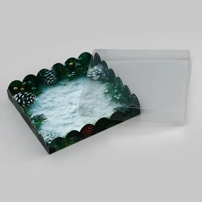 Коробка для печенья, кондитерская новогодняя упаковка, «Пусть сбудутся мечты», 18×18×3 см