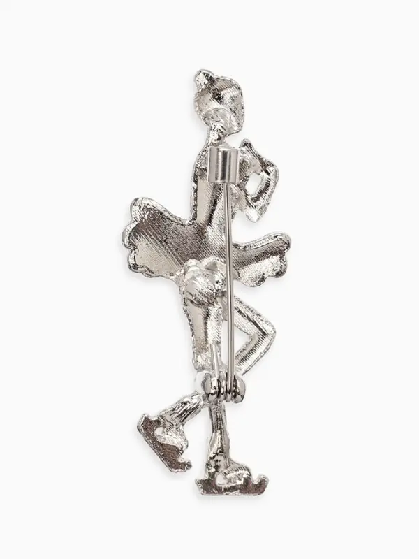 Брошь &laquo;Фигуристка&raquo;, белая в серебре